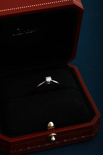 Bague 50 Cartier Solitaire 1895 - Bague solitaire en platine 950 avec diamant 0,24 ct 58 Facettes Cartier 1895 D