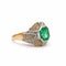 Bague 56 Bague vintage Art déco en or jaune et or blanc 18 k, émeraude et diamants 58 Facettes 50437