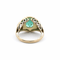 Bague 56 Bague vintage Art déco en or jaune et or blanc 18 k, émeraude et diamants 58 Facettes 50437