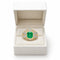 Bague 56 Bague vintage Art déco en or jaune et or blanc 18 k, émeraude et diamants 58 Facettes 50437