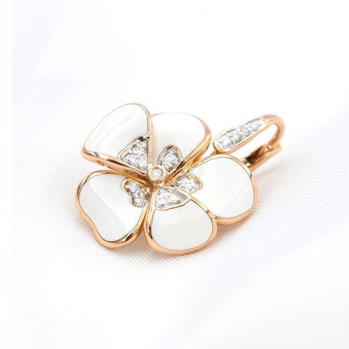 Boucles d'oreilles Boucles d'oreilles en or rose émaillé et diamants de 0,40 ct 58 Facettes 22505