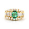 Bague Bague ornée d'une émeraude de Zambie de 0,78 ct et de diamants de 1,20 ct 58 Facettes 22517