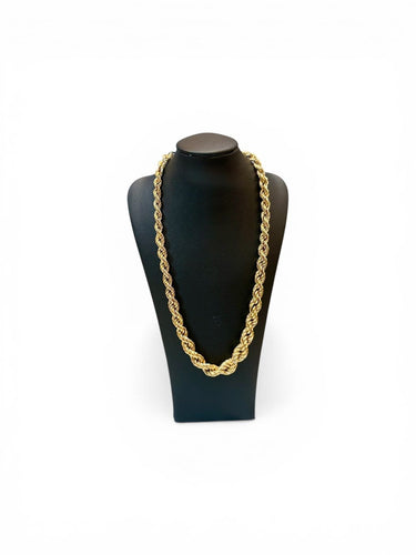 Collier Collier maille corde en chute en or jaune 18 carats 58 Facettes corde