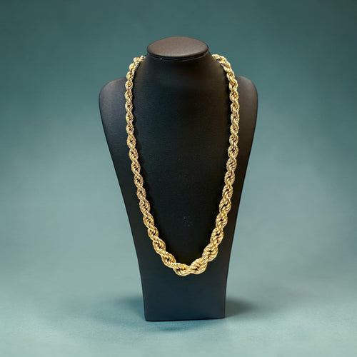 Collier Collier maille corde en chute en or jaune 18 carats 58 Facettes corde