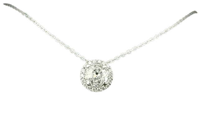 Pendentif Pendentif en or blanc 18 carats avec diamants 58 Facettes Pendentif 15