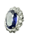 Bague 54 Bague sertie d’un saphir ovale 7 ct et diamants en or blanc 18 carats 58 Facettes Bague 12