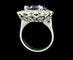 Bague 54 Bague sertie d’un saphir ovale 7 ct et diamants en or blanc 18 carats 58 Facettes Bague 12