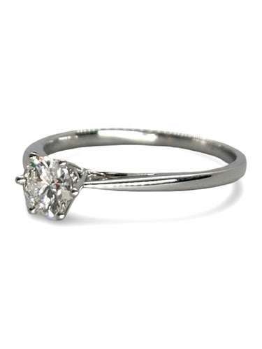 Bague 52 Solitaire - Bague en or blanc 18K et diamant 0,39 ct 58 Facettes 1737