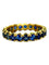 Bague 59 Alliance en or jaune 18K sertie de saphirs 3 ct 58 Facettes 1722