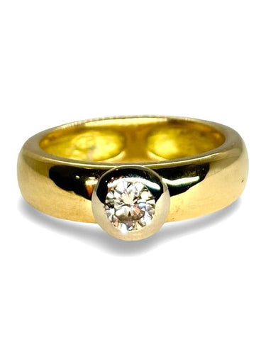 Bague 53 Solitaire - Bague en or jaune 18K et diamant 0,50 ct 58 Facettes 1667