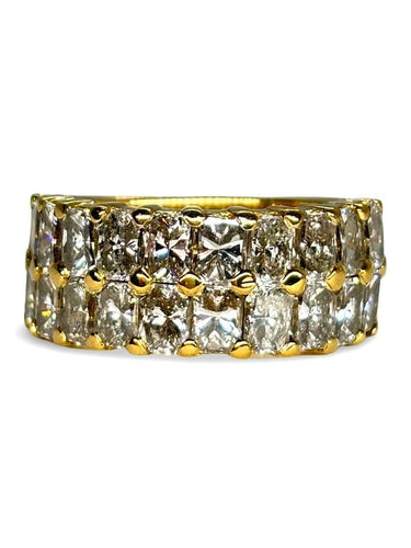 Bague 53 Alliance en or jaune 18 carats avec diamants 6 ct 58 Facettes 1682