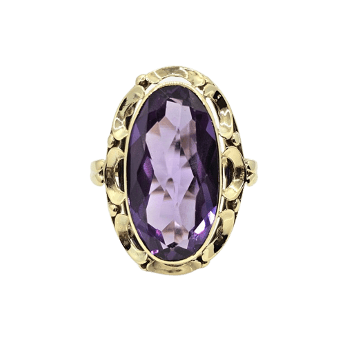 Bague 59 Bague ancienne en or jaune 14 carats au saphir Verneuil 58 Facettes 538