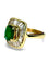 Bague 52 Bague ancienne en or jaune 18K avec émeraude et diamants 58 Facettes 1690