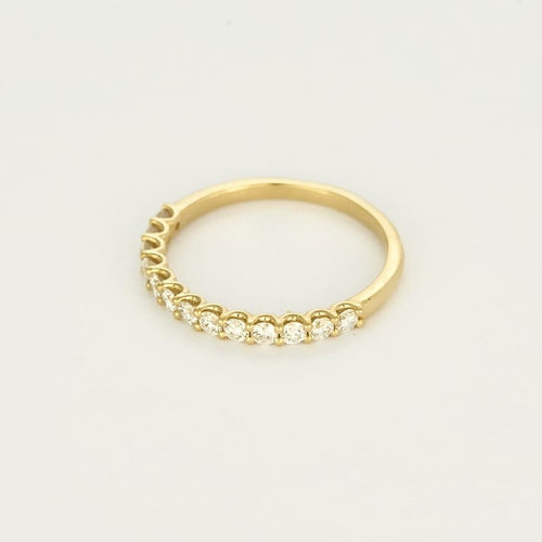 Bague 51 Demi-alliance - Bague en or jaune 18 carats et diamants 58 Facettes BAGUE-002