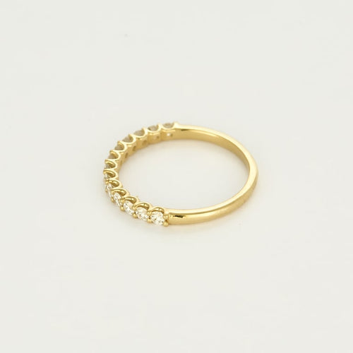 Bague 51 Demi-alliance - Bague en or jaune 18 carats et diamants 58 Facettes BAGUE-002