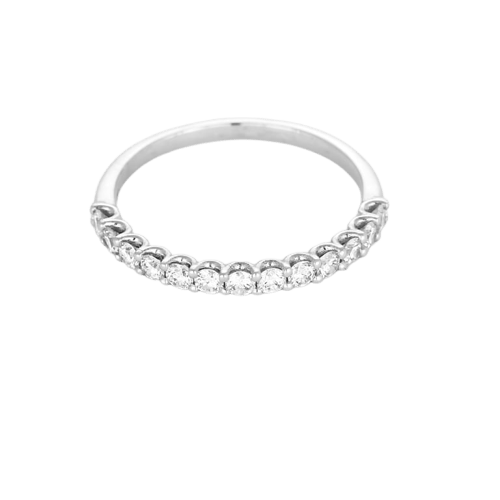 Bague 51 Demi-alliance - Bague en or blanc 18 carats et diamants 58 Facettes BAGUE-001