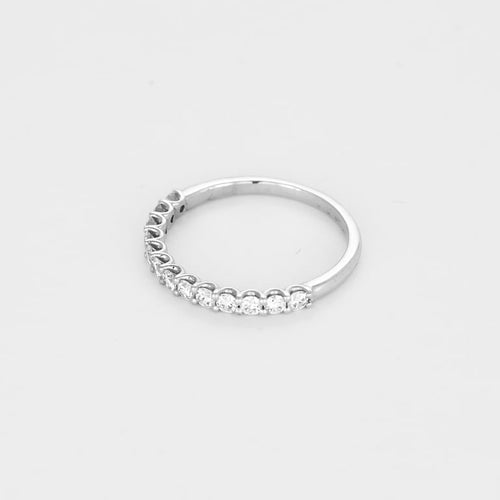 Bague 51 Demi-alliance - Bague en or blanc 18 carats et diamants 58 Facettes BAGUE-001