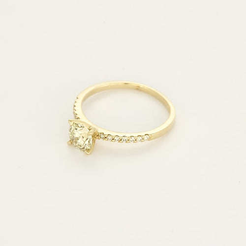 Bague 51 Bague Solitaire en or jaune et diamants 58 Facettes EDSR-3