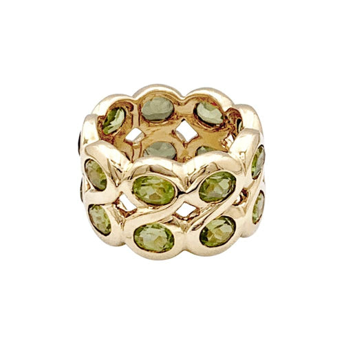 Bague 52 Bague bandeau or jaune et péridots. 58 Facettes 35437