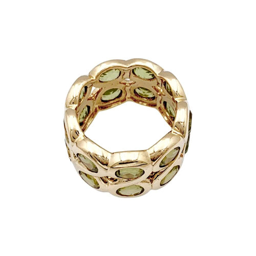 Bague 52 Bague bandeau or jaune et péridots. 58 Facettes 35437