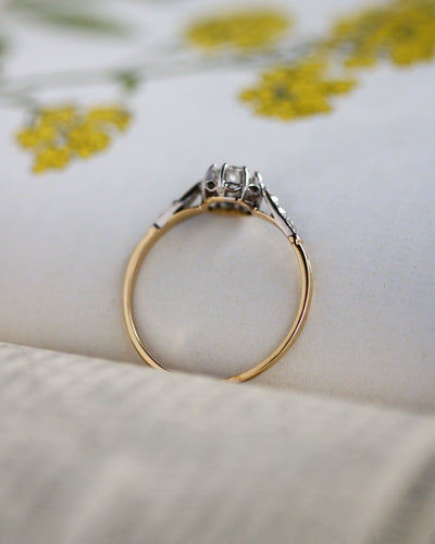 Bague 60 Bague solitaire en or blanc 750 et platine avec diamants 58 Facettes A11192