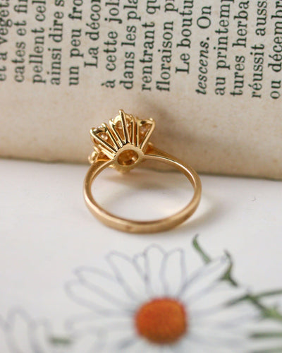Bague 51 Bague marguerite - Diamants en or jaune 750/1000 58 Facettes A12098