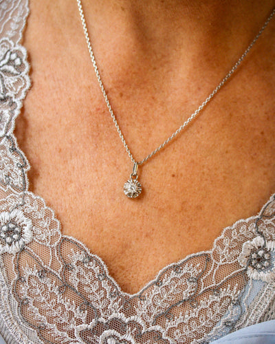 Pendentif Pendentif solitaire - Pendentif en or blanc 750 et diamant 58 Facettes A10544