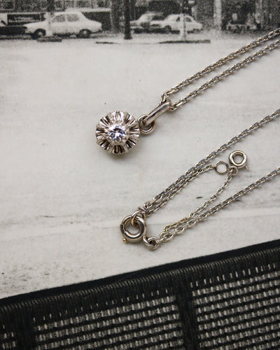 Pendentif Pendentif solitaire - Pendentif en or blanc 750 et diamant 58 Facettes A10544