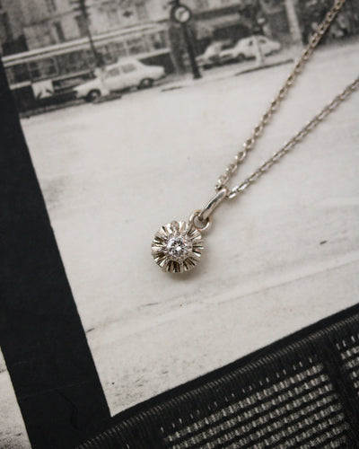 Pendentif Pendentif solitaire - Pendentif en or blanc 750 et diamant 58 Facettes A10544