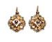Boucles d'oreilles Paire de dormeuses anciennes en or rose et jaune 750 58 Facettes A11809