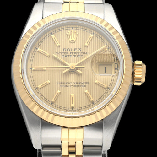 Montre Rolex Lady-Datejust 69173 - Montre en or et acier, cadran Tapestry (1986) 58 Facettes ROL/LDJ/624