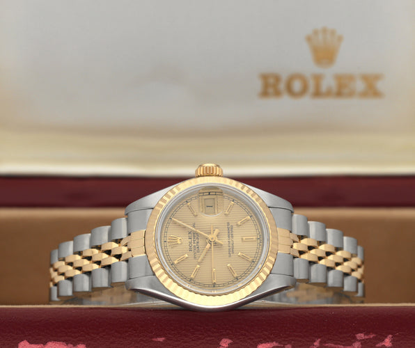 Montre Rolex Lady-Datejust 69173 - Montre en or et acier, cadran Tapestry (1986) 58 Facettes ROL/LDJ/624