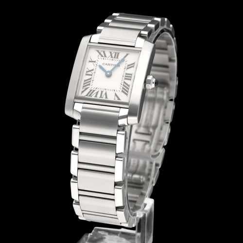 Montre Cartier Tank Française 2300 - Montre dame en acier, quartz (2003) 58 Facettes CRT/TNK/004
