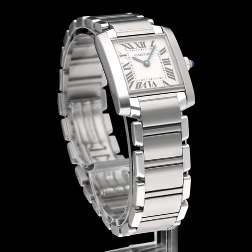 Montre Cartier Tank Française 2300 - Montre dame en acier, quartz (2003) 58 Facettes CRT/TNK/004