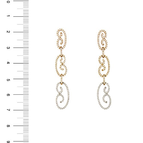 Boucles d'oreilles Boucles d'oreilles pendantes - Dégradé en or 18 ct et diamants 58 Facettes 40627