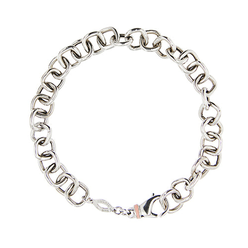 Bracelet Rosato - Bracelet maille rolò carrée en or blanc 18 ct 58 Facettes 40710