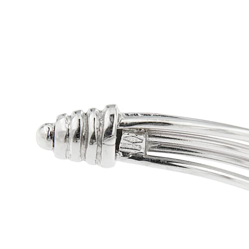 Bracelet Bracelet jonc ouvert multifils en or blanc 18 ct et diamants 58 Facettes 31275