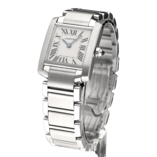 Montre Cartier Tank Française - Montre dame quartz en acier 20 mm 58 Facettes CRT/TNK/005