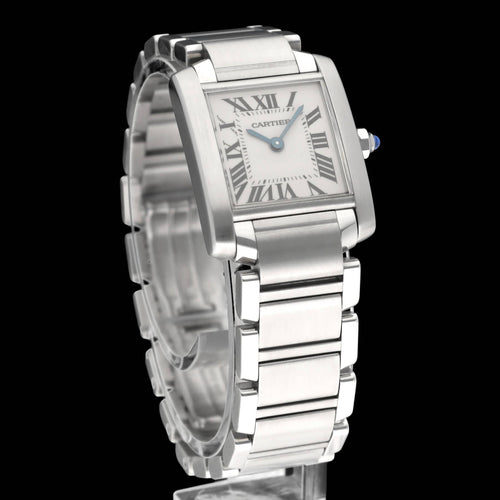 Montre Cartier Tank Française - Montre dame quartz en acier 20 mm 58 Facettes CRT/TNK/005