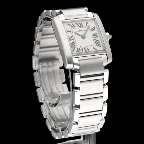 Montre Cartier Tank Française - Montre dame quartz en acier 20 mm 58 Facettes CRT/TNK/005