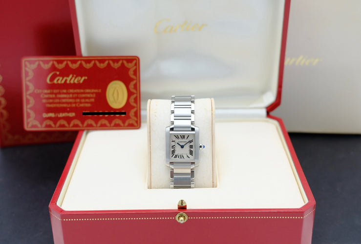 Montre Cartier Tank Française - Montre dame quartz en acier 20 mm 58 Facettes CRT/TNK/005