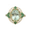 Bague 55 Bague en or jaune 18K avec tourmaline, diamants et tsavorites 58 Facettes 241