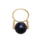 Bague 54 Bague en or 18k avec corail noir 14 mm 58 Facettes T27