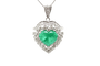 Pendentif Pendentif cœur en or blanc avec émeraude et diamants 58 Facettes 240165