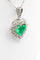 Pendentif Pendentif cœur en or blanc avec émeraude et diamants 58 Facettes 240165