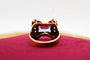 Bague 57 Bague nœud en or bicolore 750 avec topaze synthétique et diamants 58 Facettes 250589