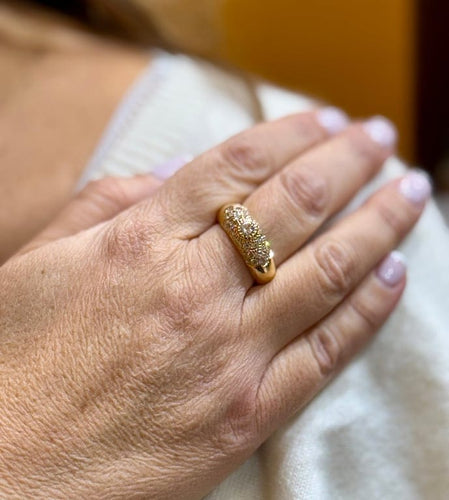 Bague 60 Bague jonc en or jaune 18 carats avec diamants naturels 58 Facettes 89566-ac11650