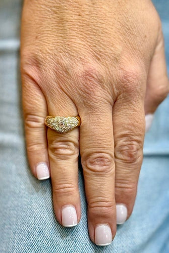 Bague 56 Bague vintage en or jaune 18 carats et diamants naturels 58 Facettes 89556-AC11626