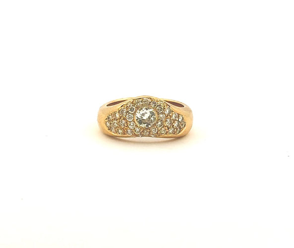 Bague 56 Bague vintage en or jaune 18 carats et diamants naturels 58 Facettes 89556-AC11626