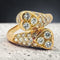 Bague Toi et Moi cœur en or jaune 18 ct et diamants 58 Facettes 90109-AC11889